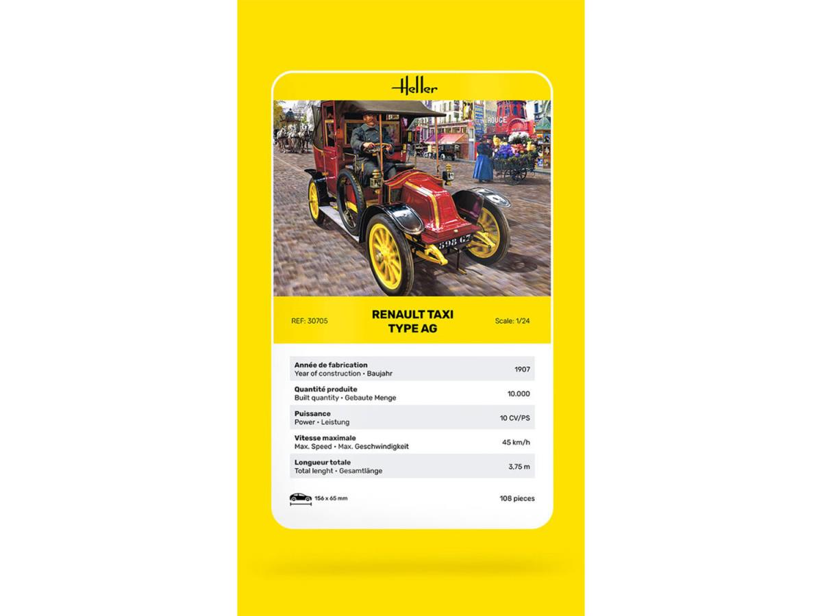 Heller 30705 Renault Type AG Taxi 1:24 Model Kit