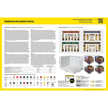 Heller 50330 Diorama: Splendid Hotel w/5CV Trefle & C4 1:24 Model Kit