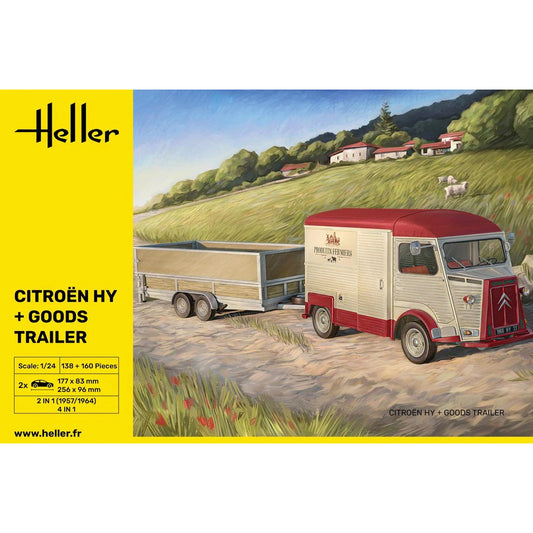 Heller 50331 Citroen HY & Goods Trailer 1:24 Model Kit