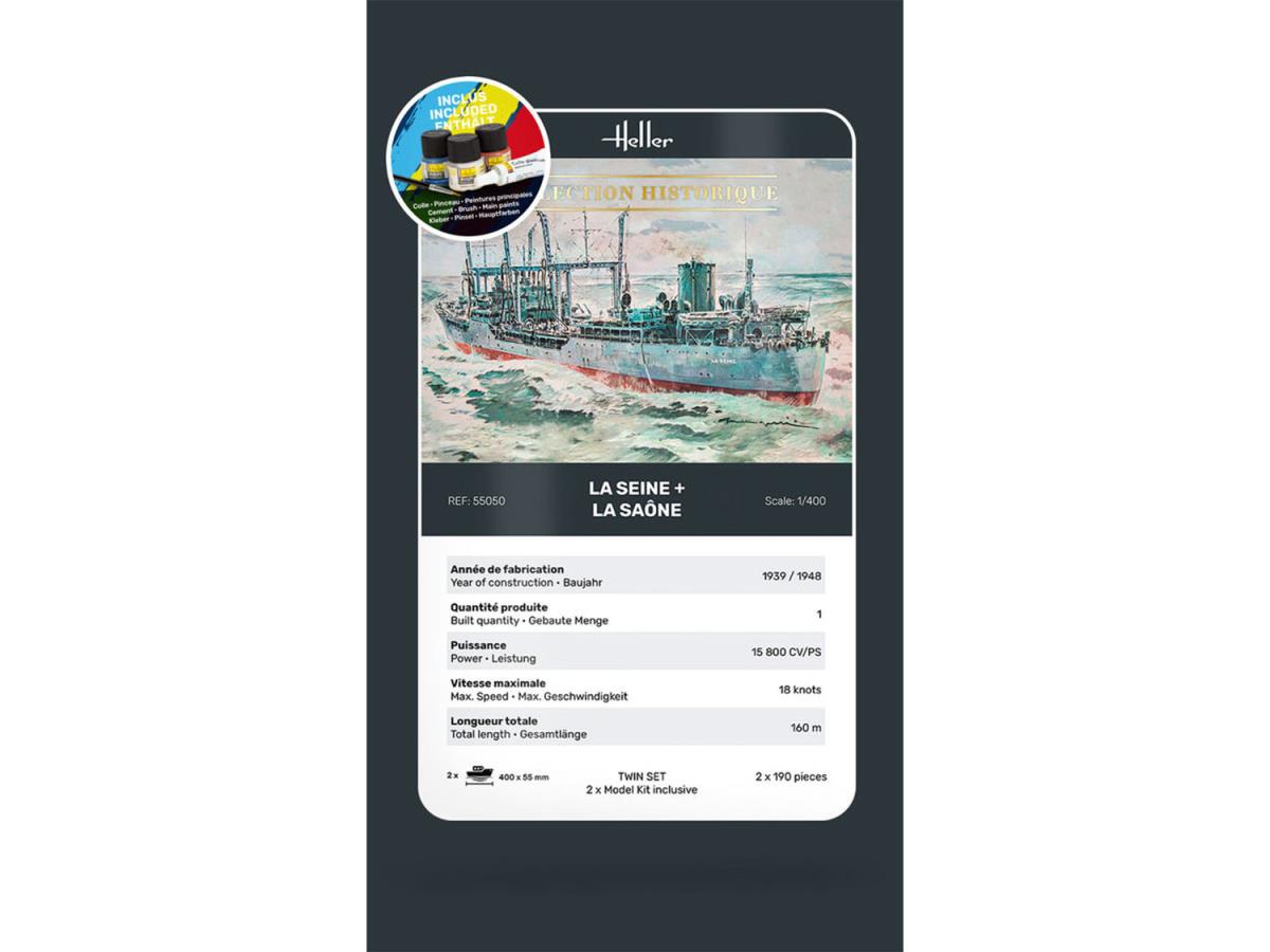 Heller 55050 French Warship La Seine & La Saone Starter Kit 1:400)