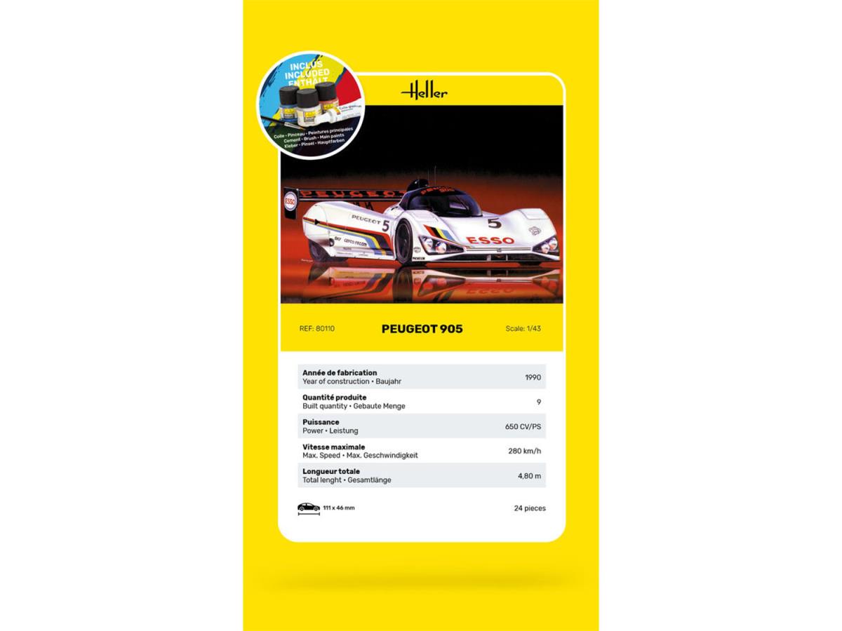Heller 56110 Peugeot 905 Starter Kit 1:43 Model Kit