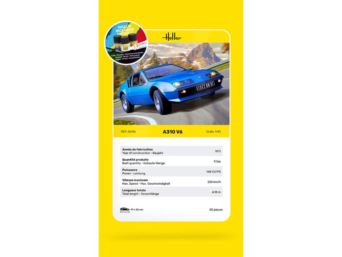 Heller 56146 Alpine A310 V6 Starter Kit 1:43 Model Kit