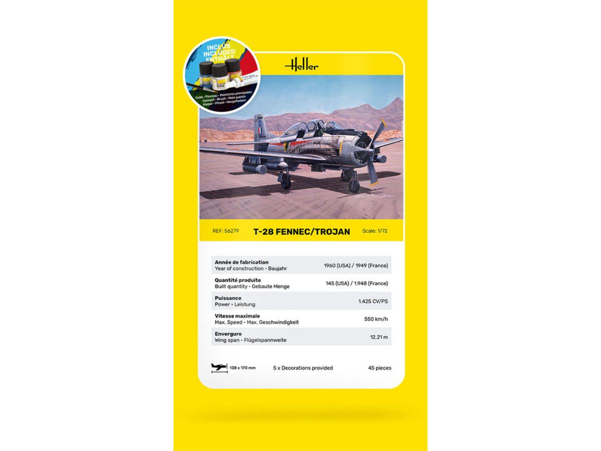Heller 56279 US North American T-28 Fennec/Trojan Starter Kit 1:72)