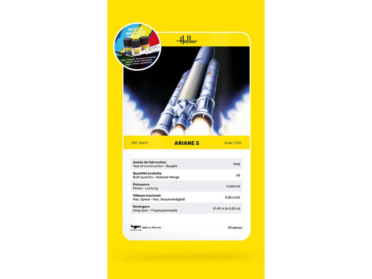 Heller 56441 Ariane 5 Starter Kit 1:125 Model Kit