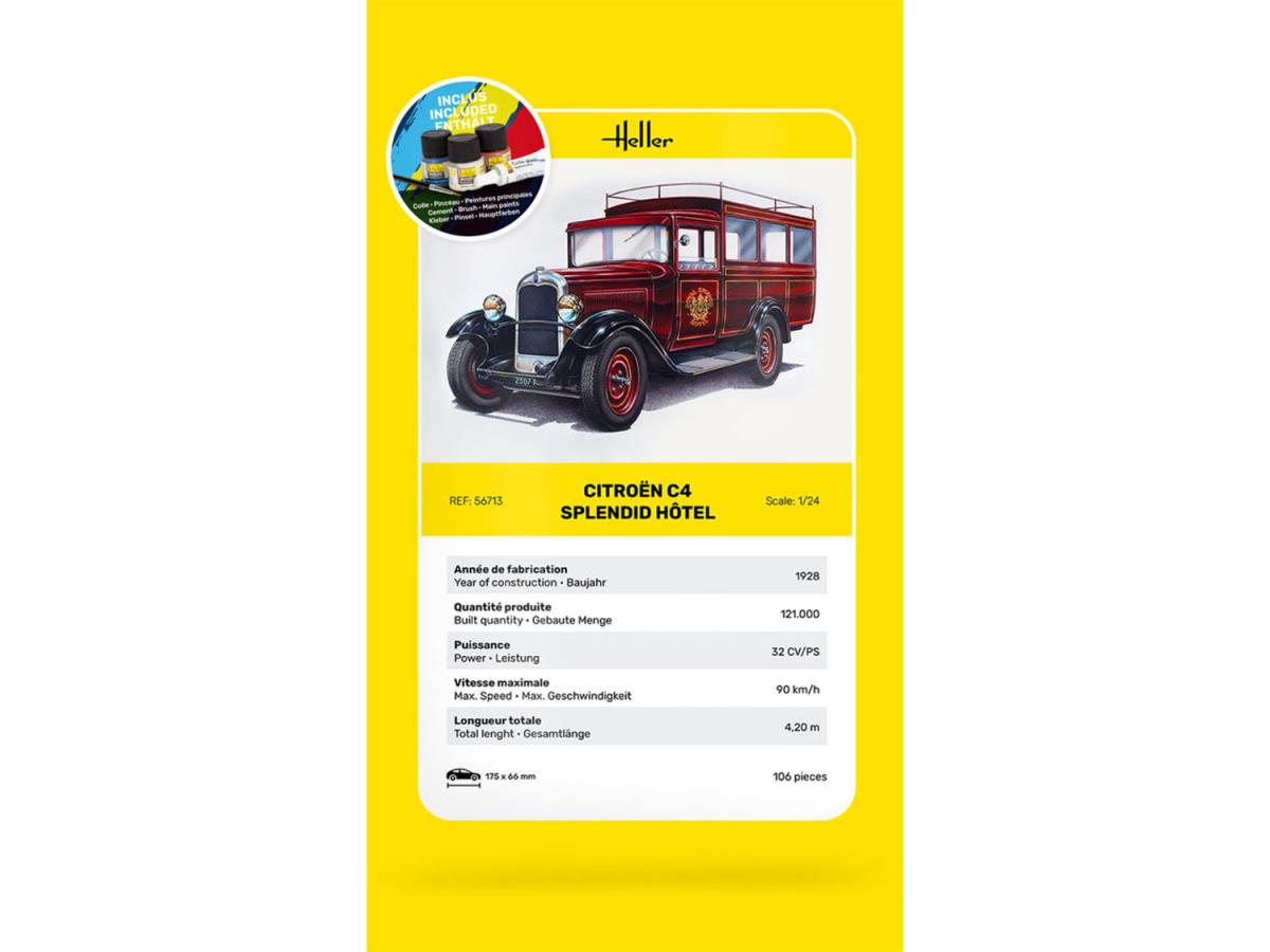 Heller 56713 Citroen C4 Splendid Hotel Starter Kit 1:24 Model Kit