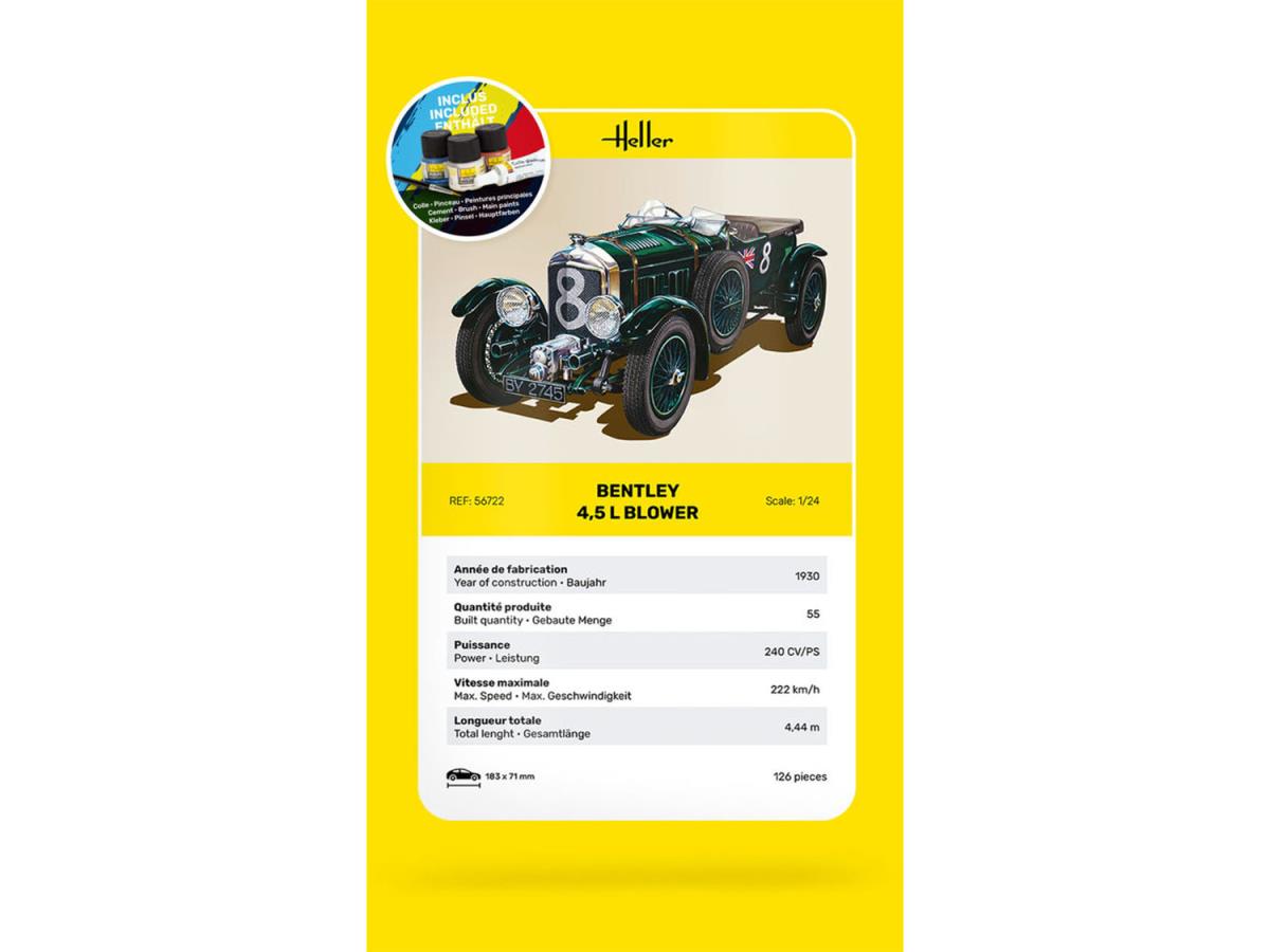 Heller 56722 Bentley Blower 4.5L Starter Kit 1:24 Model Kit