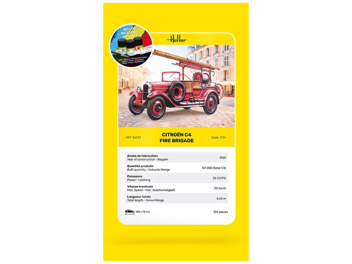 Heller 56733 Citroen C4 Fire Brigade Starter Kit 1:24 Model Kit