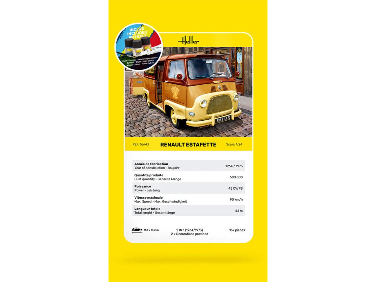 Heller 56743 Renault Estafette Starter Kit 1:24 Model Kit
