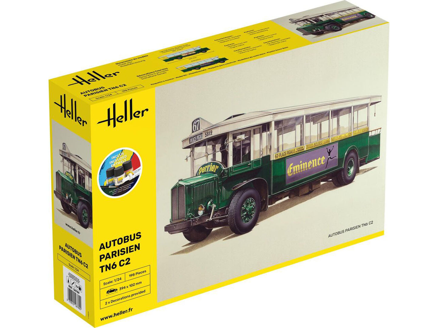 Heller 56789 Autobus Parisen TN6 C2 Starter Kit 1:24 Model Kit