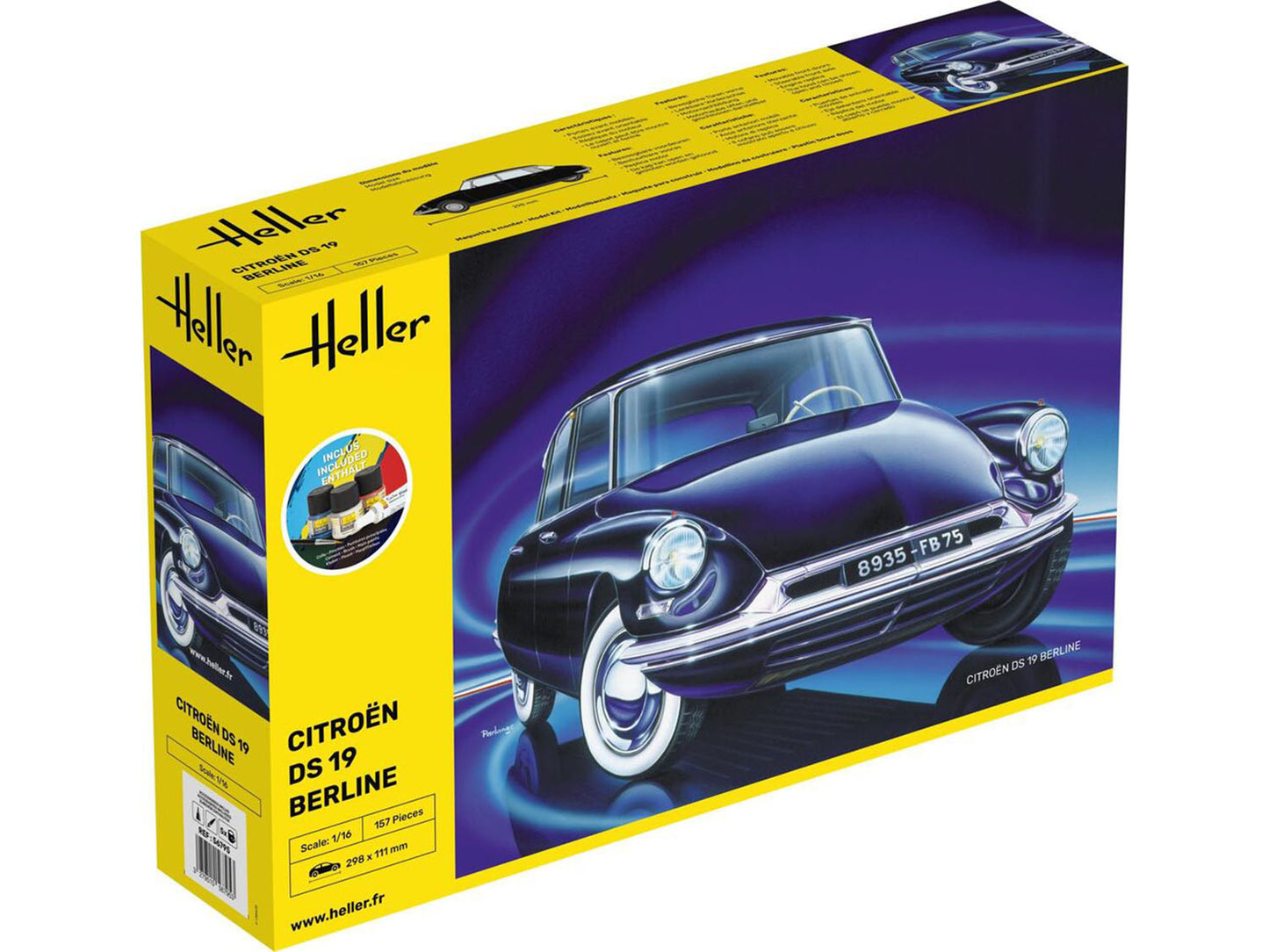 Heller 56795 Citroen DS 19 Berline Starter Kit 1:16 Model Kit