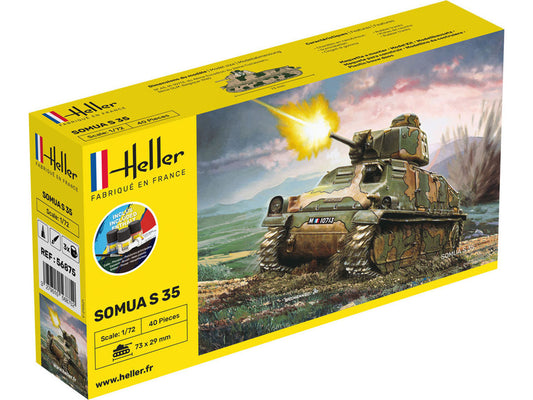 Heller 56875 French Somua S35 Starter Kit 1:72 Model Kit