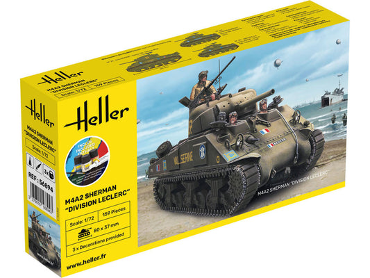 Heller 56894 US M4A2 Sherman Division Leclerc Starter Kit 1:72 Model Kit
