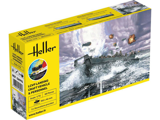 Heller 56995 US LCVP Landing Craft Vehicle & Personnel Starter Kit1:72)