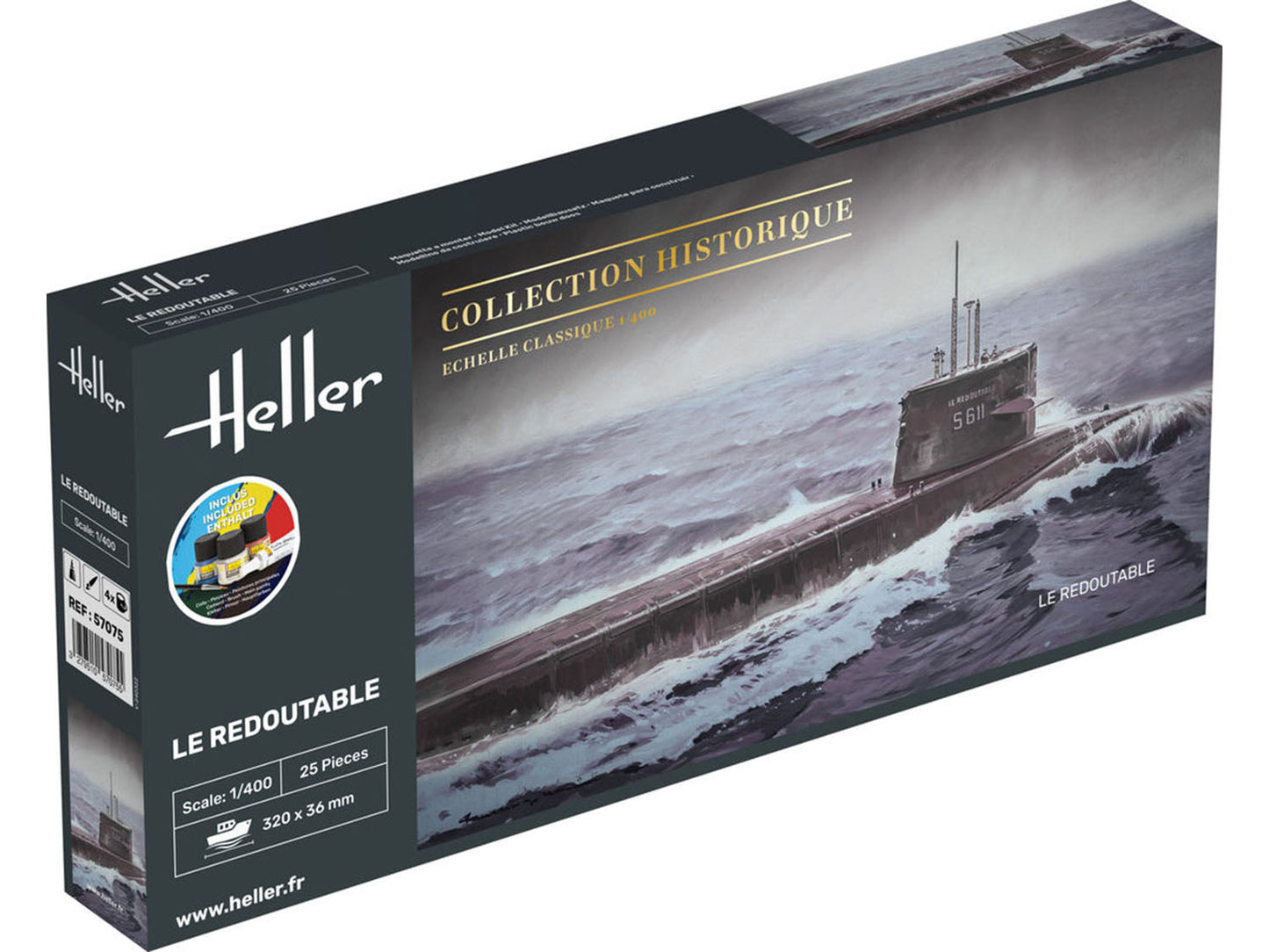 Heller 57075 French Warship Le Dedoutable Starter Kit 1:400 Model Kit