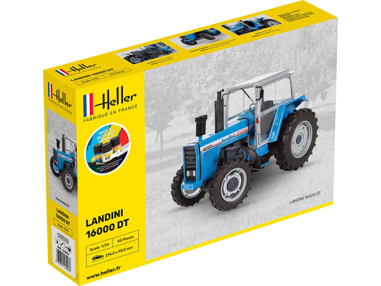 Heller 57403 Landini 16000 DT Tractor Starter Kit 1:24 Model Kit