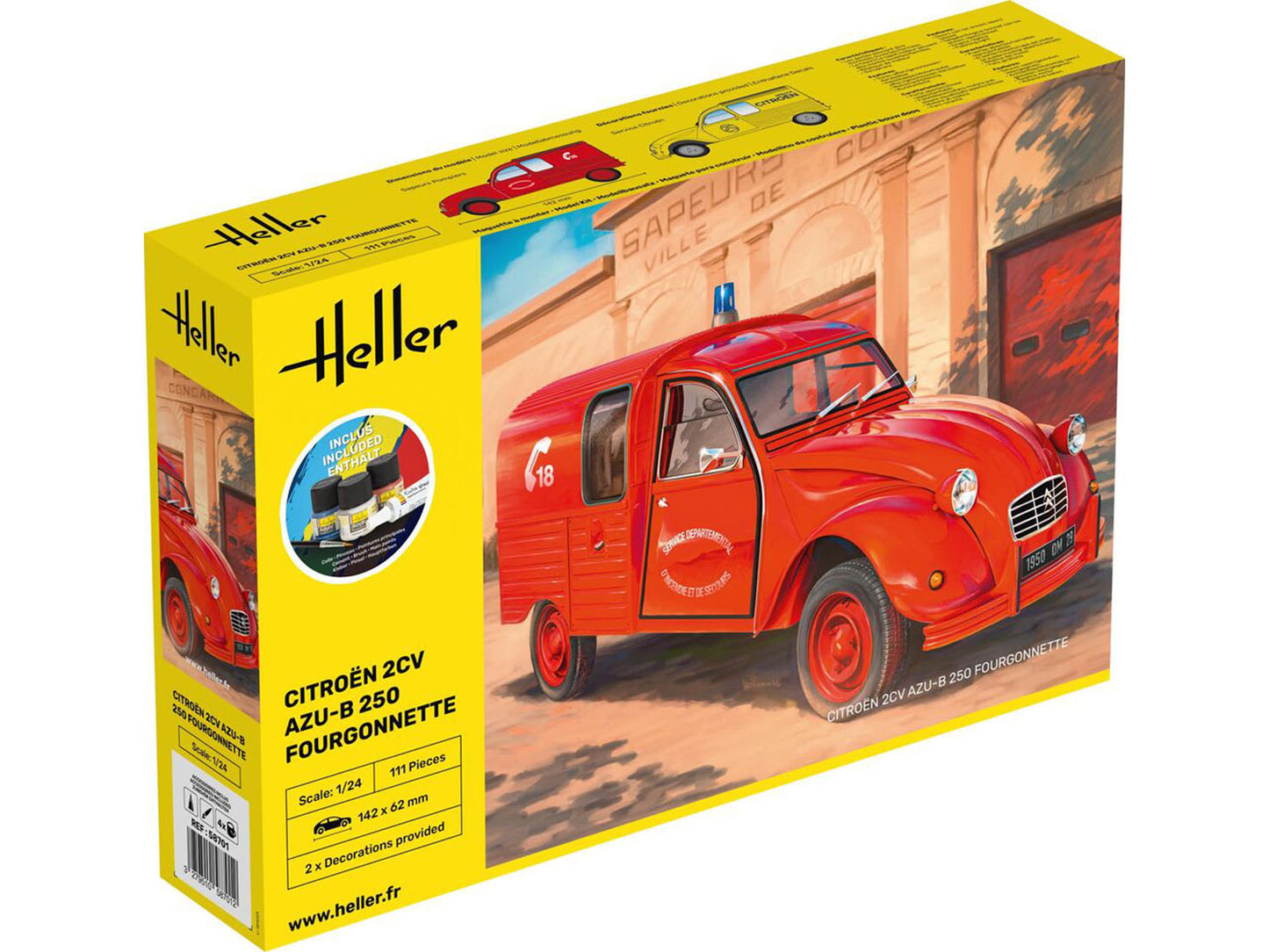 Heller 58701 Citroen 2CV Fourgonnette AK 250 Starter Kit 1:24 Model Kit