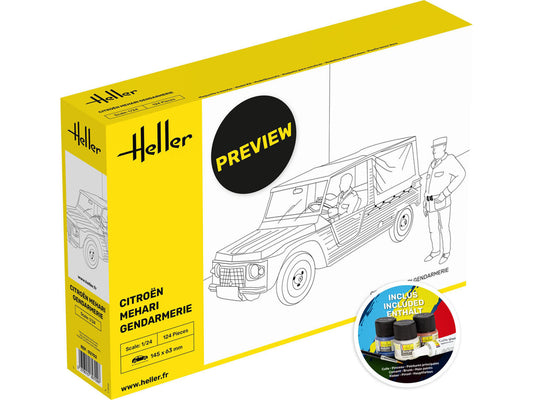 Heller 58702 Citroen Mehari Gendarmerie Starter Kit 1:24 Model Kit