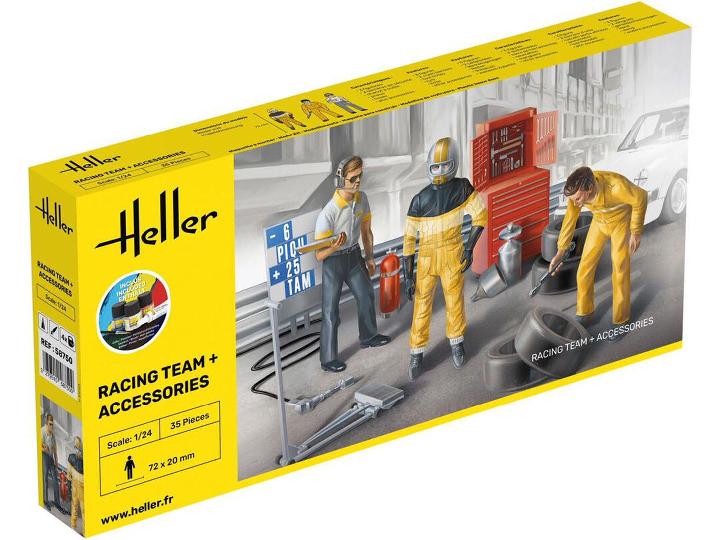 Heller 58750 Racing Team & Accessories Starter Kit 1:24 Model Kit