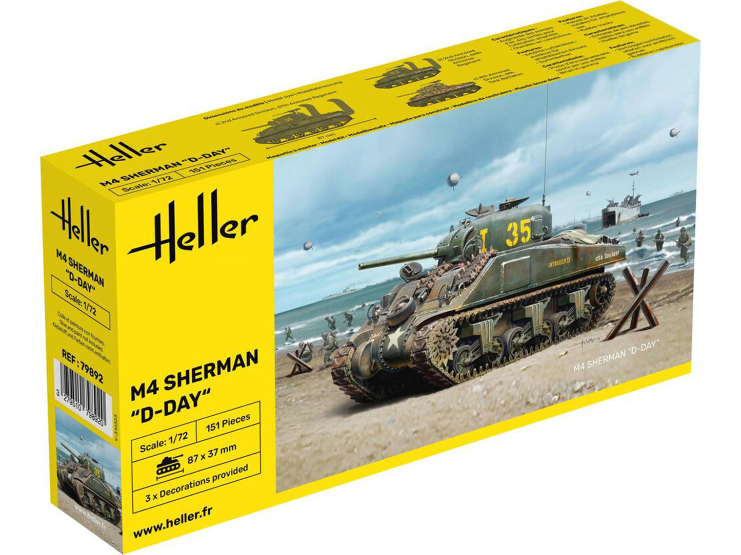Heller 79892 US M4 Sherman D-Day 1:72 Model Kit