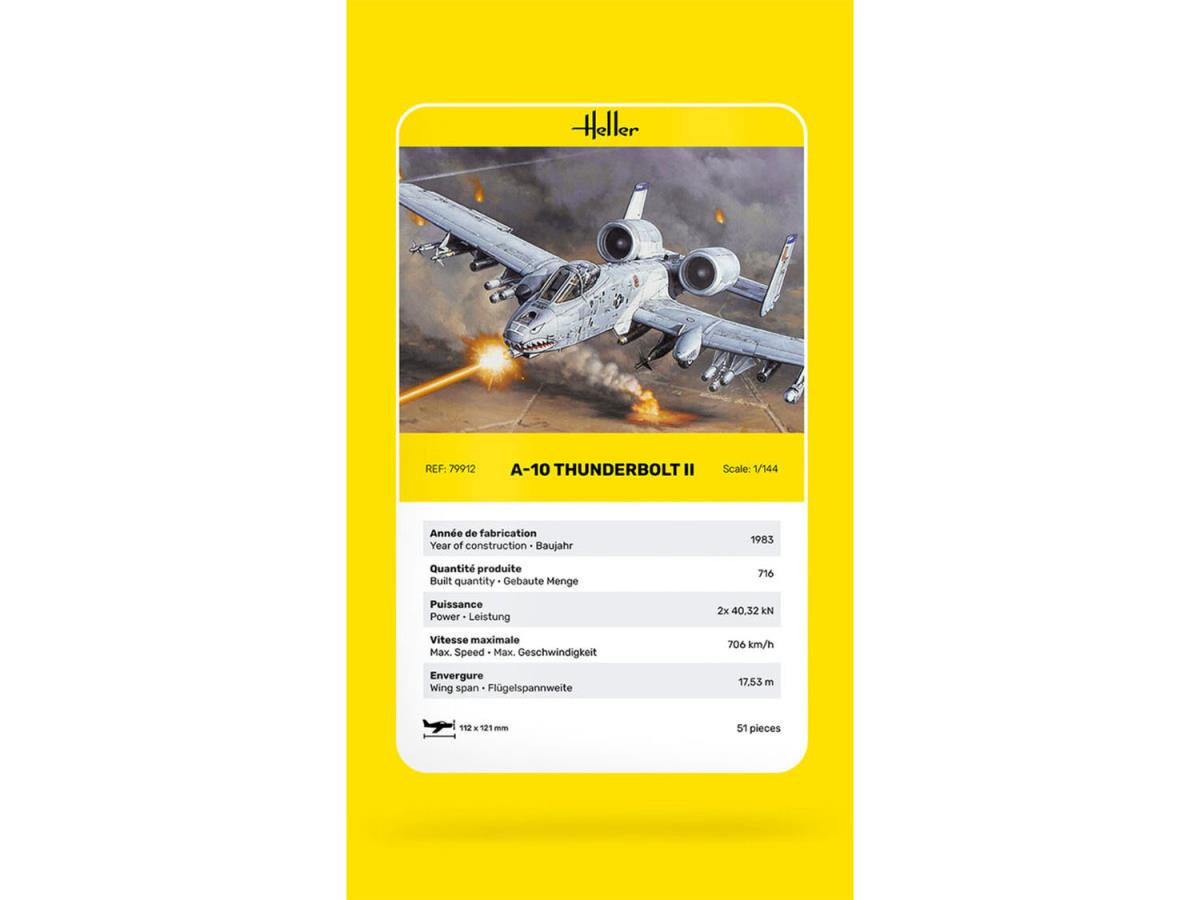 Heller 79912 US Fairchild A-10 Thunderbolt II 1:144 Model Kit
