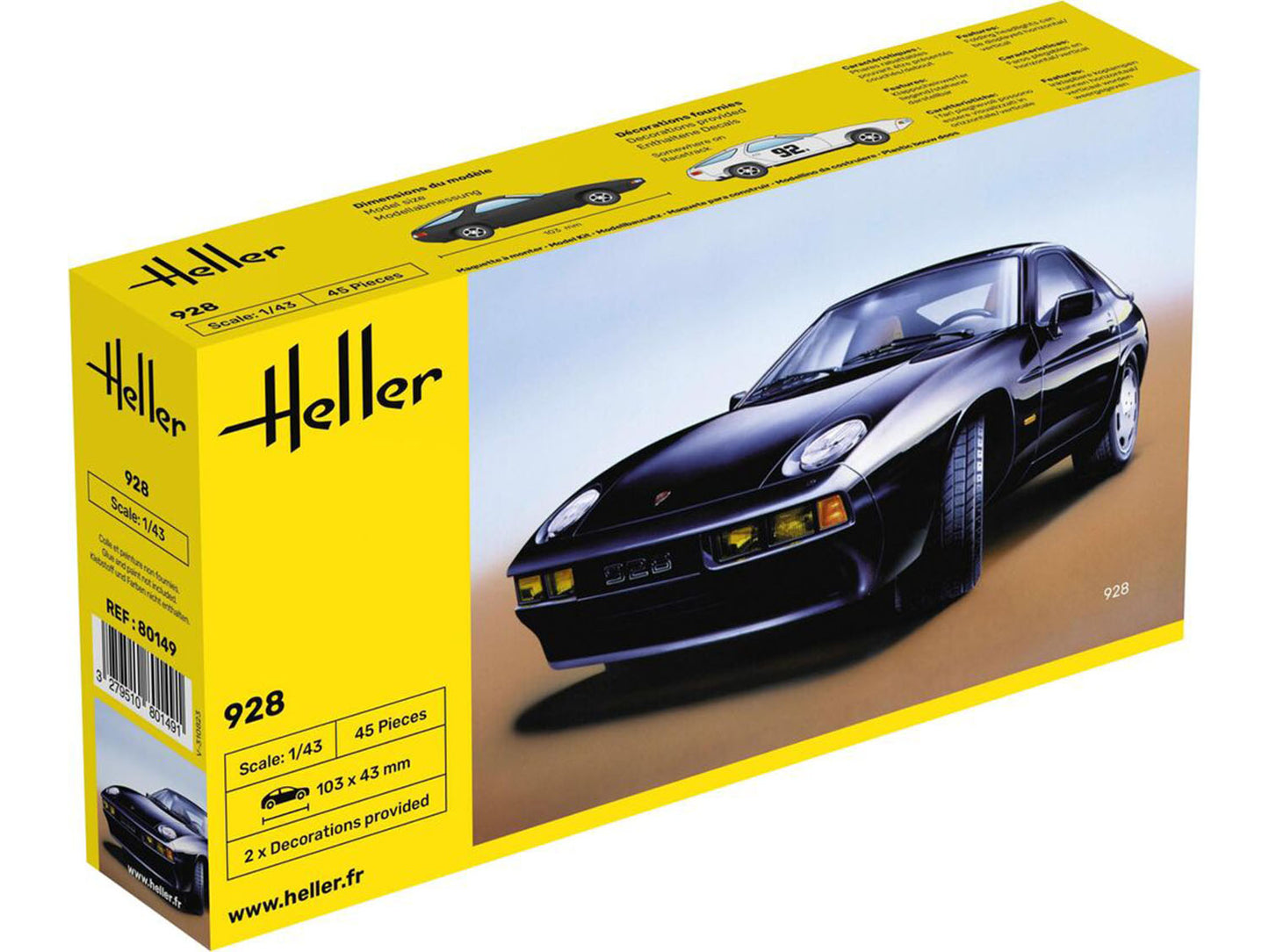 Heller 80149 Porsche 928 1:43 Model Kit