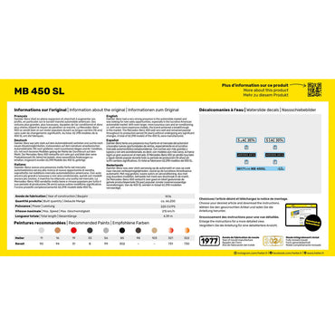 Heller 80171 Mercedes Benz 450 SL 1:43 Model Kit