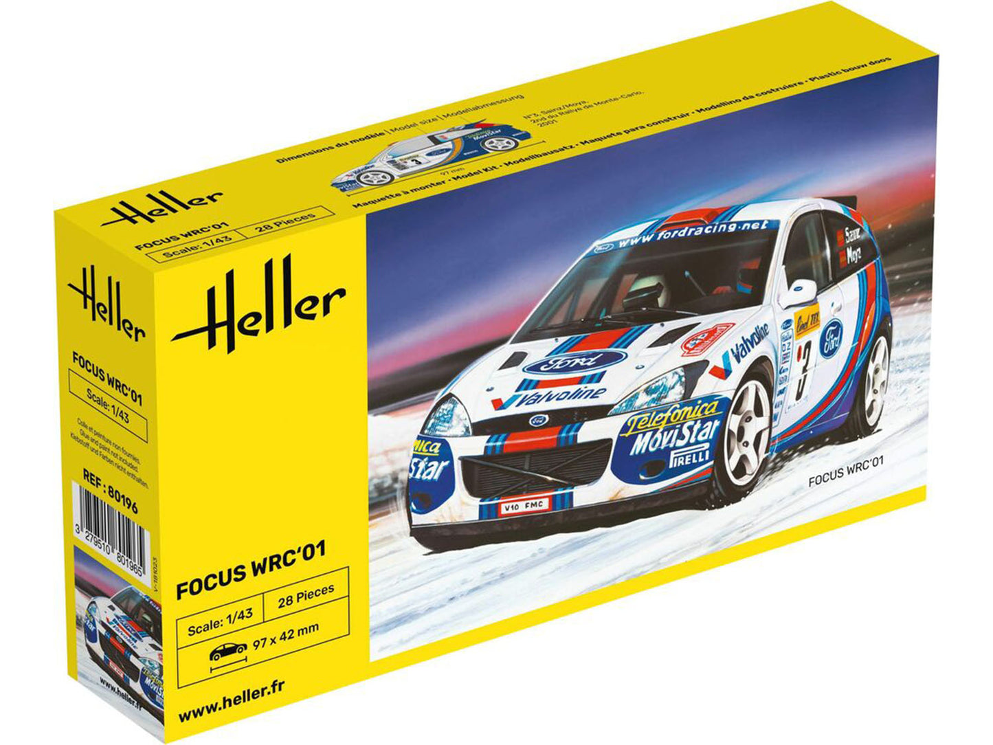 Heller 80196 Ford Focus WRC 2001 1:43 Model Kit
