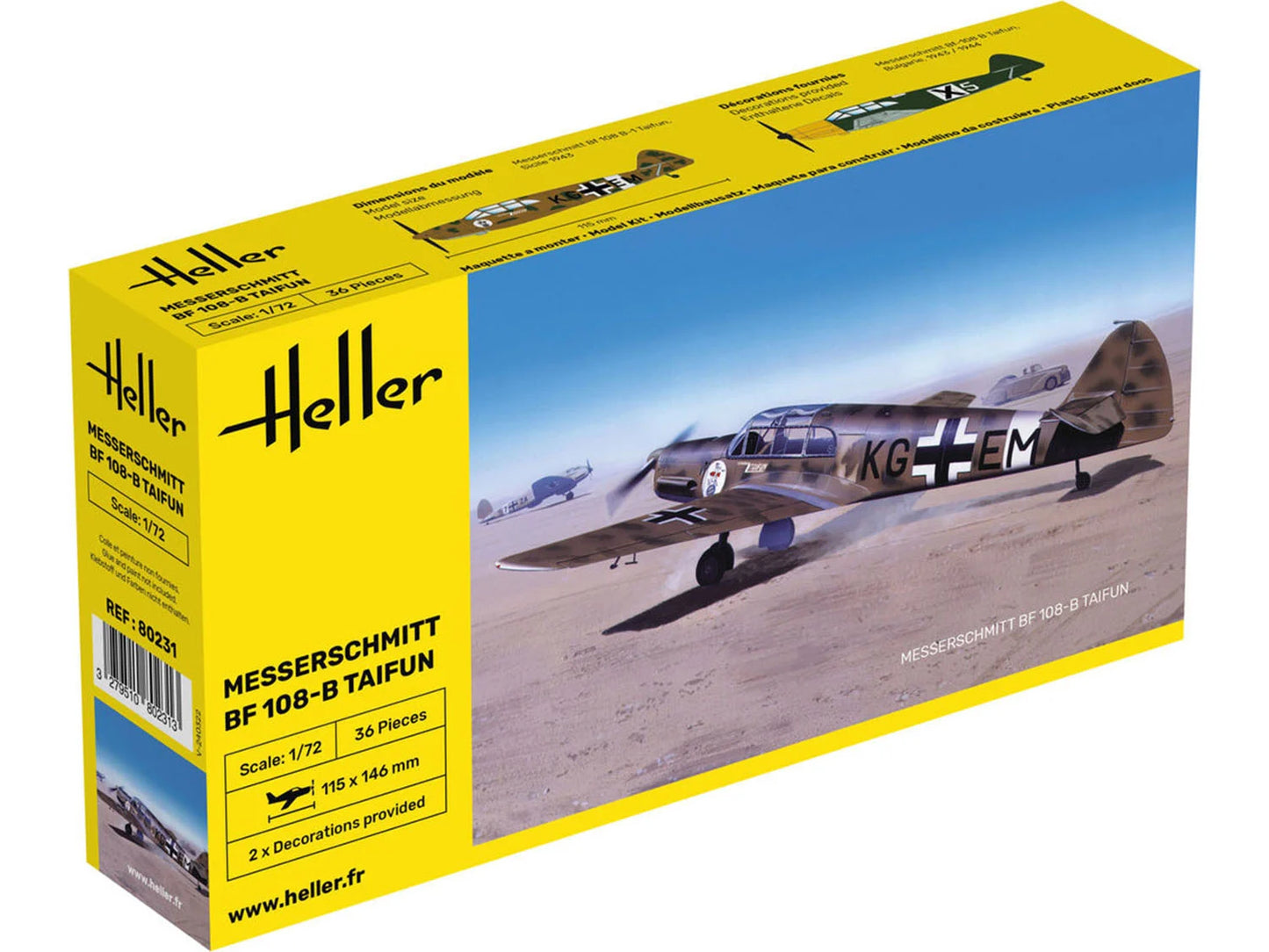 Heller 80231 German Messerchmitt Bf 108-B Taifun 1:72 Model Kit