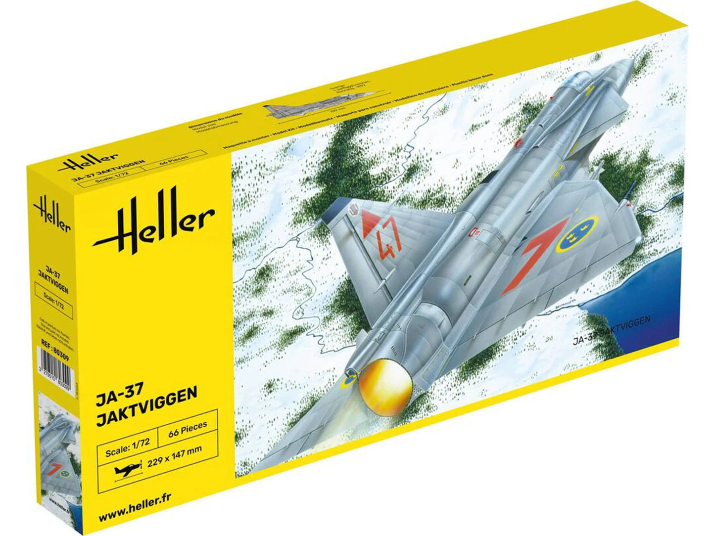Heller 80309 Swedish Saab JA-37 Jaktviggen 1:72 Model Kit