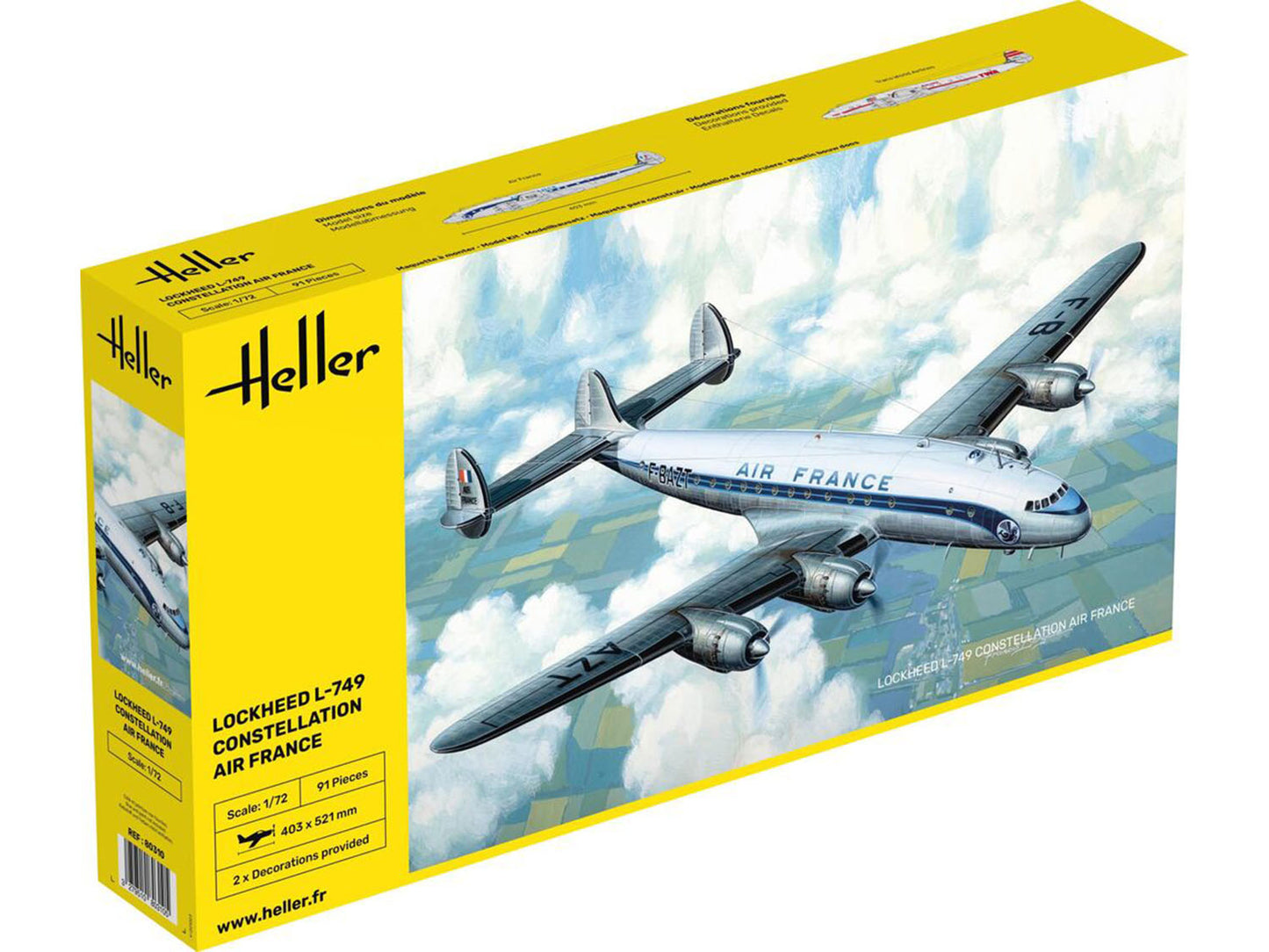 Heller 80310 Lockheed L-749 Constellation Air France 1:72 Model Kit