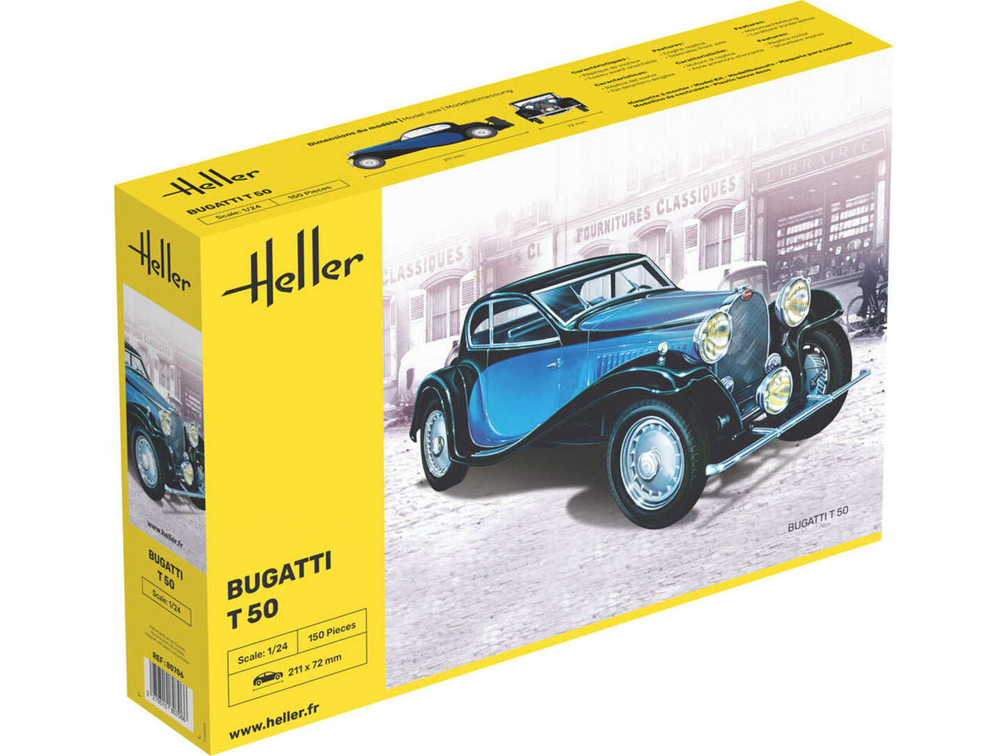 Heller 80706 Bugatti T 50 1:24 Model Kit