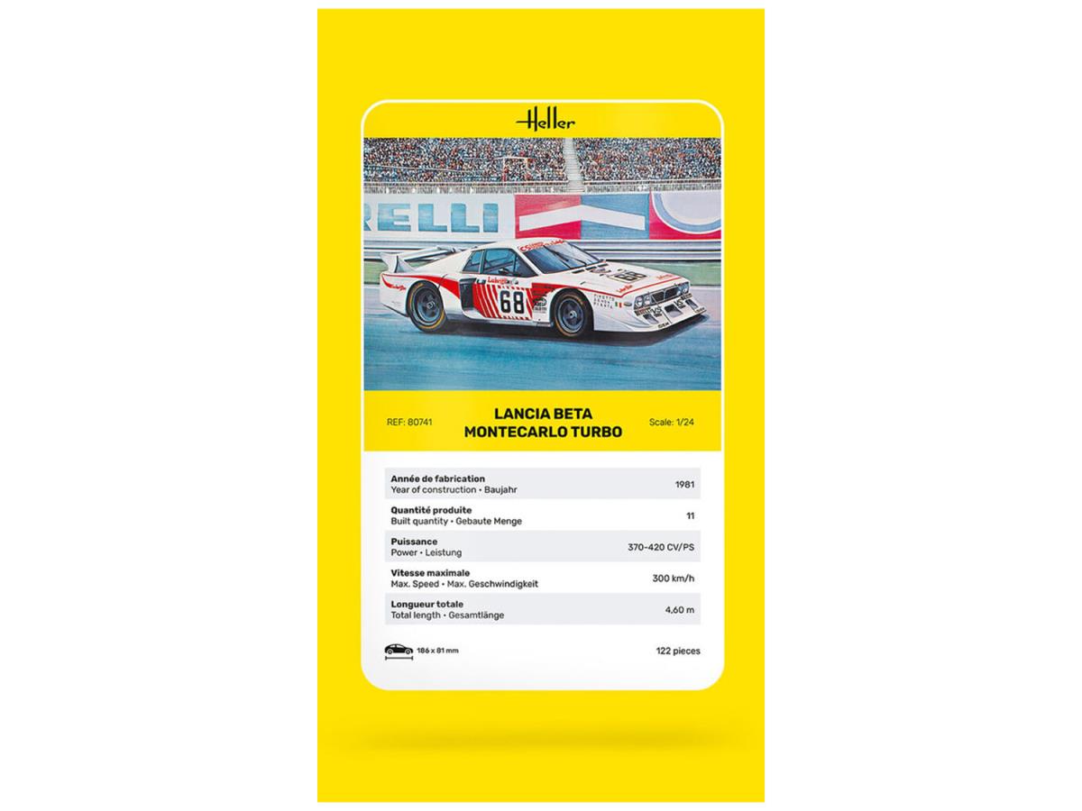 Heller 80741 Lancia Beta Montecarlo Turbo Car 1:24 Model Kit
