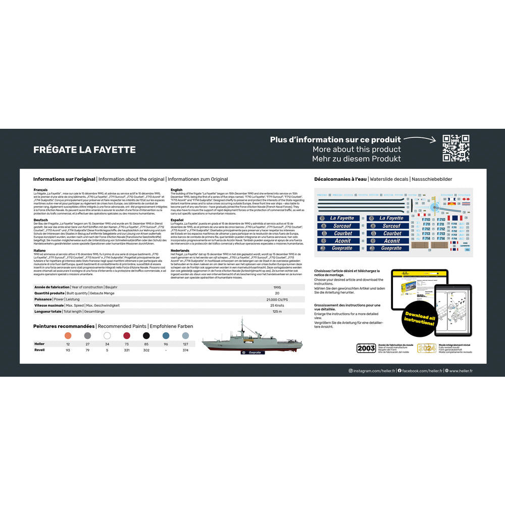 Heller 81035 Fregate La Fayette 1:400 Model Kit