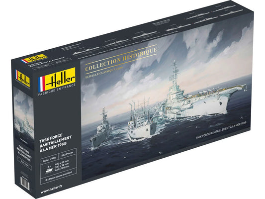 Heller 81092 French Warship Task Force Ravitaillement La Mer 19681:400)