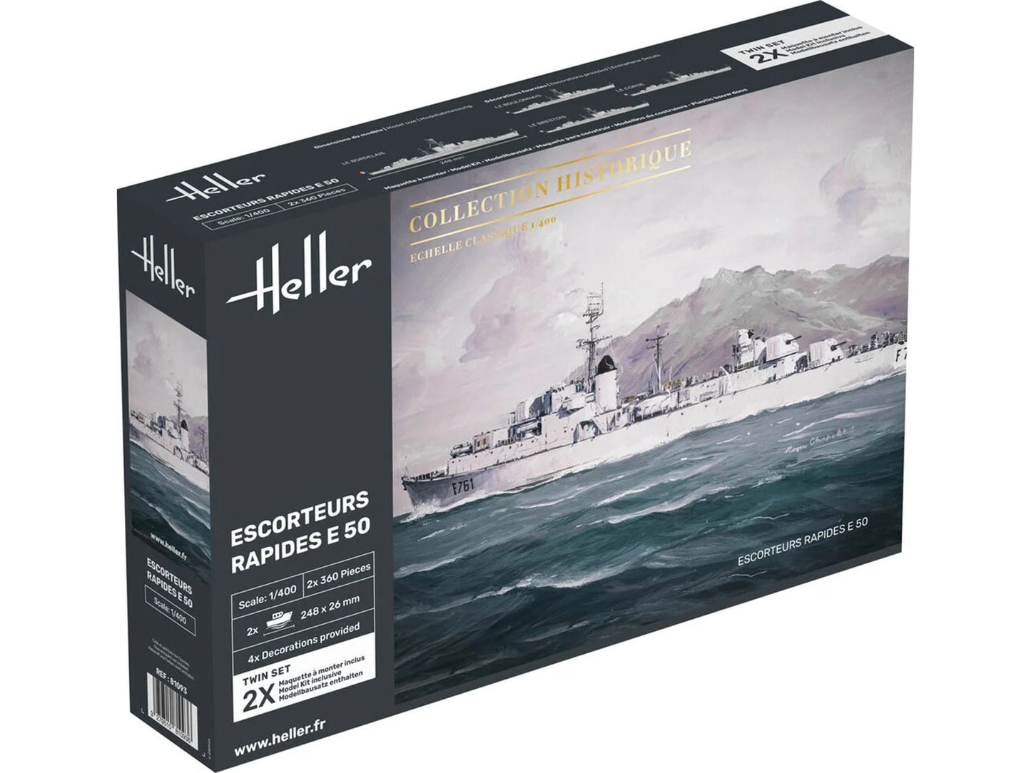Heller 81093 Escorteurs Rapides E 50 Twin Set 1:400 Model Kit