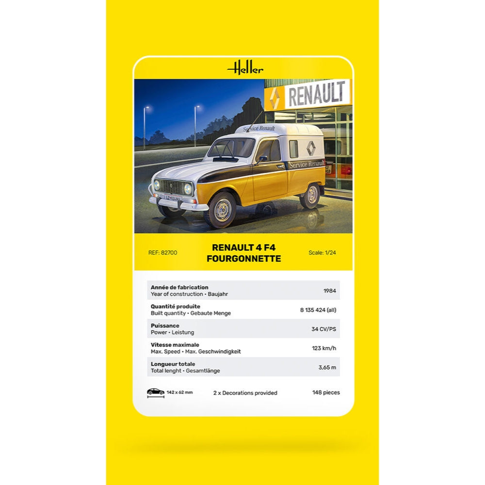 Heller 82700 Renault 4 Fourgonette F4 1:24 Model Kit