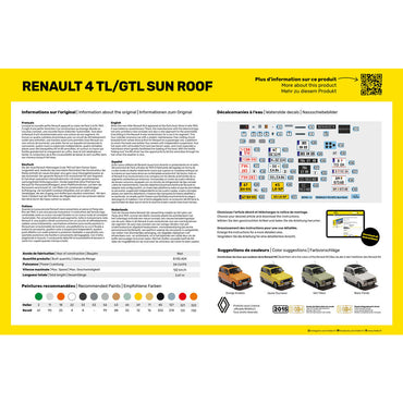 Heller 82704 Renault 4 TL/GTL Sun Roof 1:24 Model Kit