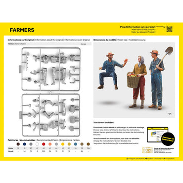 Heller 82752 Farmers Figures 1:24 Model Kit