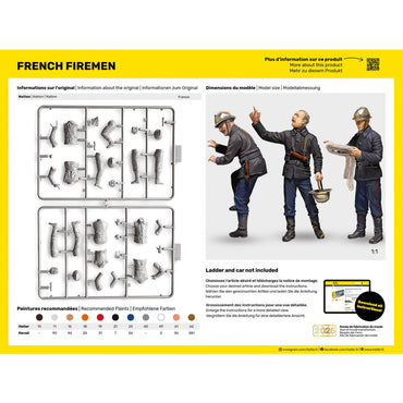 Heller 82753 French Fireman Figures 1:24 Model Kit