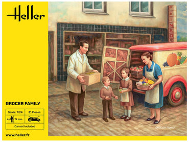 Heller 82758 Grocer Family Figures 1:24 Model Kit