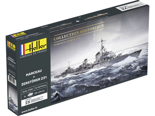Heller 85009 French Warship Marceau & Zerstorer Z31 Twin Set 1:400)