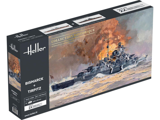 Heller 85078 German Warship Bismark & Tirpitz Twin Set 1:400 Model Kit