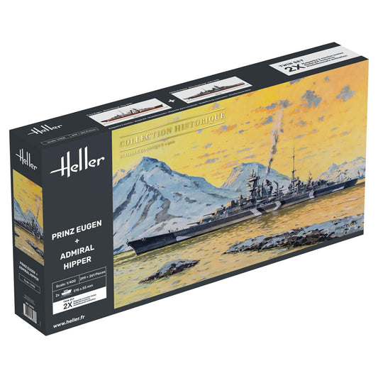 Heller 85083 Prince Eugen & Admiral Hipper 2-in-1 1:400 Model Kit