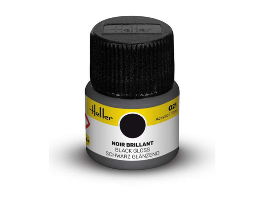 Heller 9021 021 Black Gloss Acrylic Paint 12ml