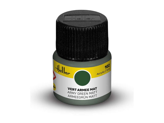 Heller 9102 102 Army Green Matt Acrylic Paint 12ml