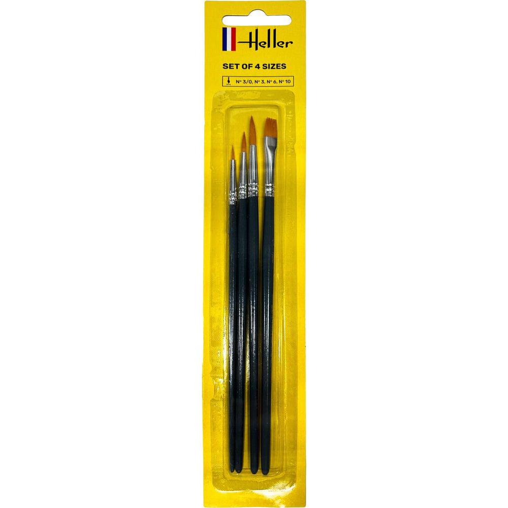 Heller 9901 Paint Brush Set (3/0, 3, 6, 10)