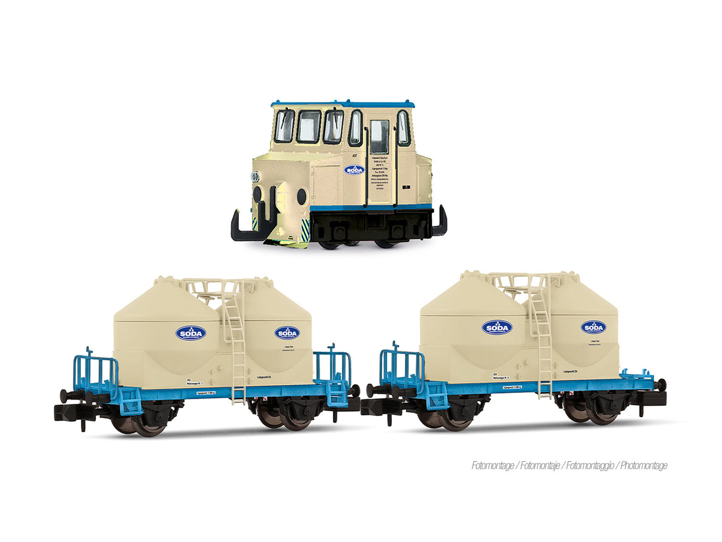 Arnold HIN2662 Sodawerk Stassfurt ASF Diesel Freight Train Pack V N Gauge