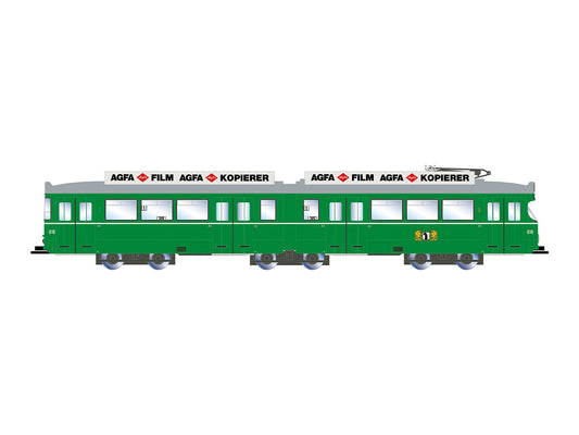 Arnold HIN2692 Duewag Tram Basel Green w/Advertising IV N Gauge