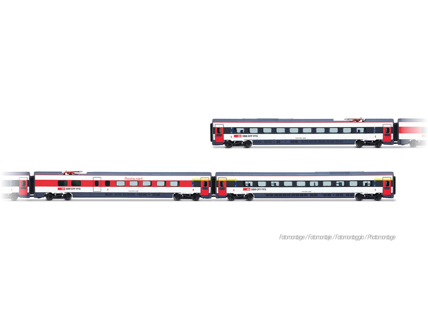 Arnold HIN3517 SBB ETR 610 ICN Intermediate Coach Set (3) VI N Gauge
