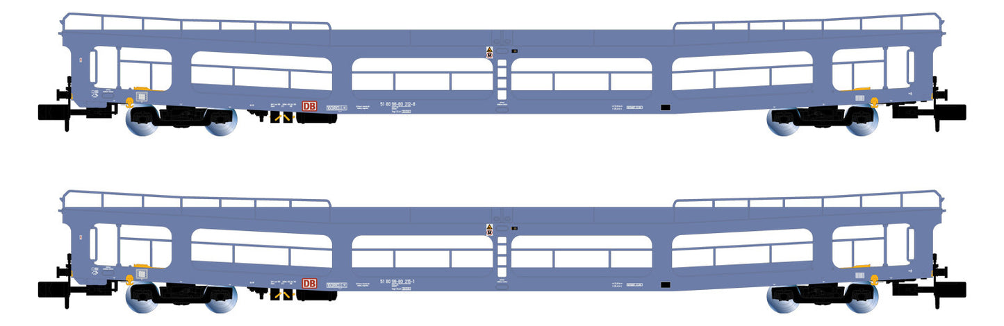 Arnold HIN4410 DBAG DDm916 Blue Car Transporter Set (2) VI N Gauge